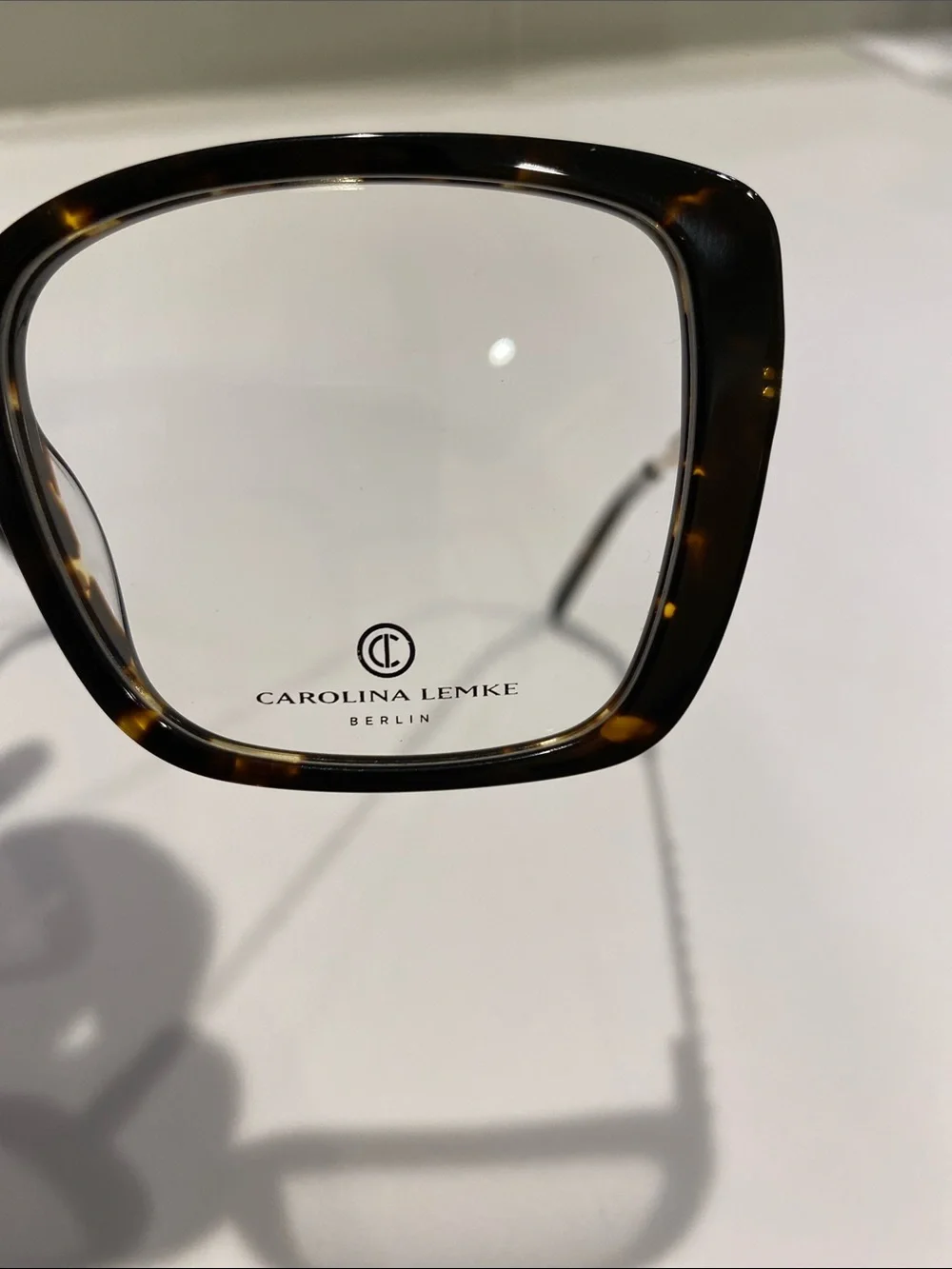 NEW Carolina Lemke Opticals Tortishell Crystal Embellished Glasses Academia CEO